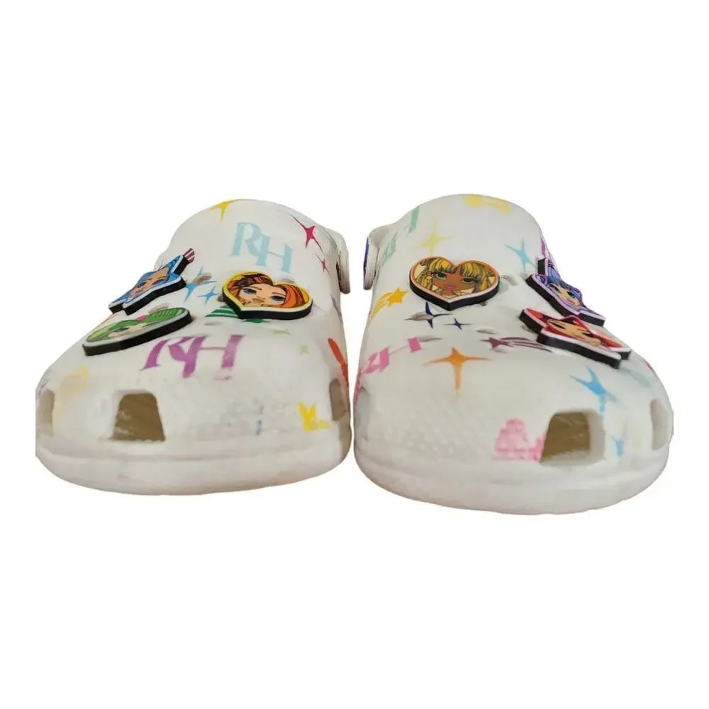 Crocs classic clog rainbow high white size J3